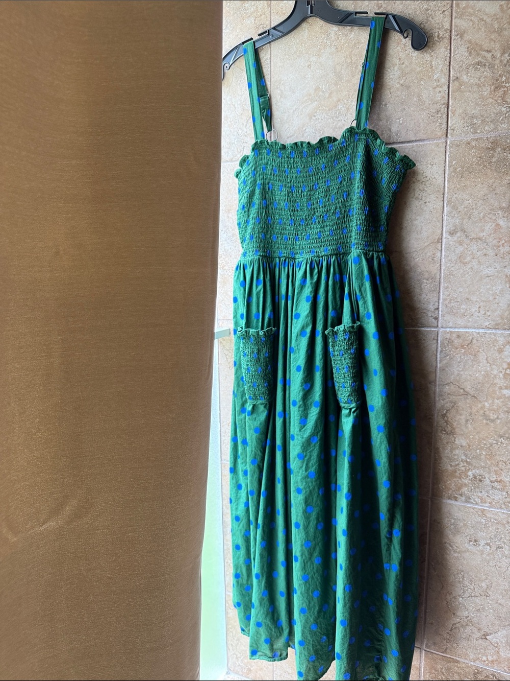 Anthropologie Pinnacle by Shruti Sancheti Smocked A-Line Midi Dress Pockets M - Picture 15 of 16